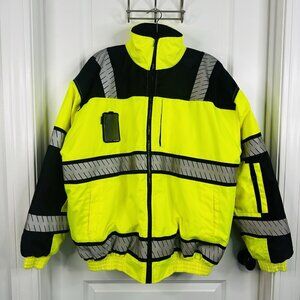 KwikSafety Reflective Safety Jacket Bomber 2XL Insulated Class 3 Solid Tape ANSI